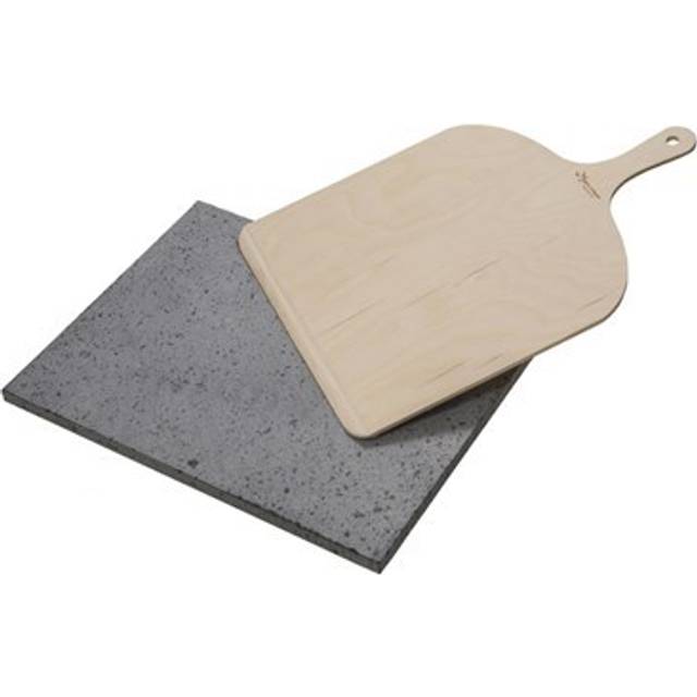 Eppicotispai Pizzaset med Lavasten och Bakspade - Nature, grå (Lava stone: 38x30x1,5 cm.)