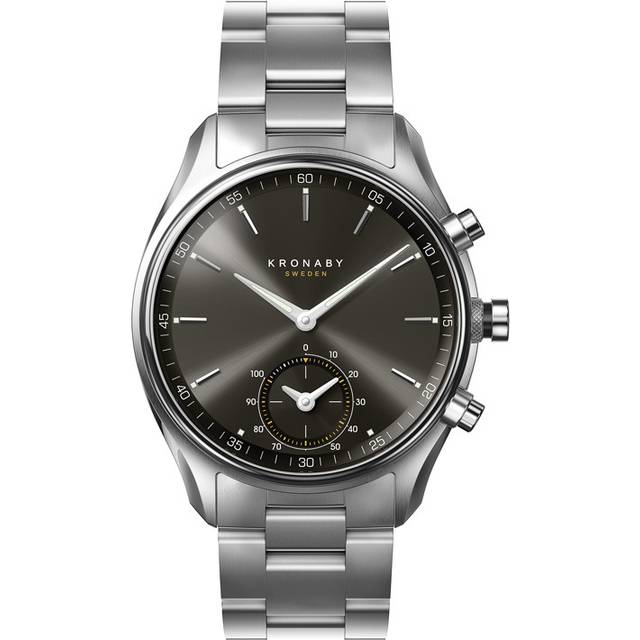 Kronaby S0720/1 svart Sekel Hybrid Smartwatch för män, SILVER, 43 millimeters, Armband