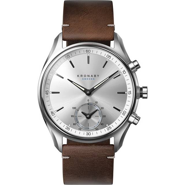 Kronaby S0714/1 Brun Sekel Hybrid Smartklocka, SILVER, armband