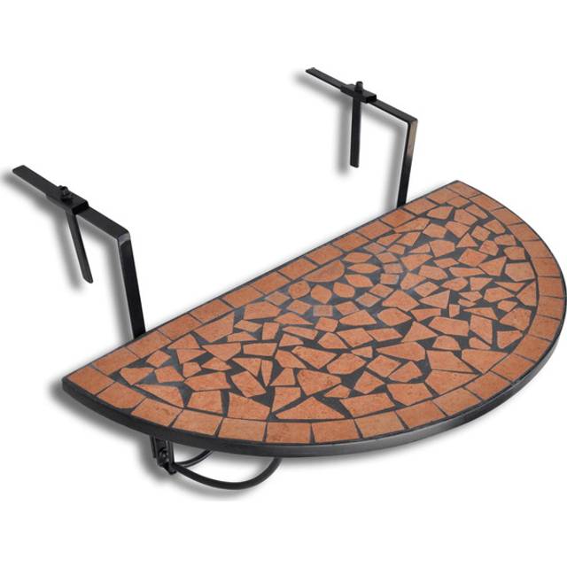 vidaXL Hanging Balcony Table Terracotta Mosaic - Brown