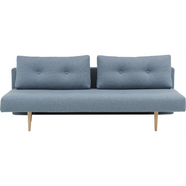 Innovation Living - Recast Plus Sofa Bed Legs Dark Wood 200x98cm - blau/Stoff 515 Nist Blue/BxHxT 200x76x98cm/Gestell Stahl schwarz/ Beine Holz dunkel - blue (76.0 x 200.0 x 98.0cm)