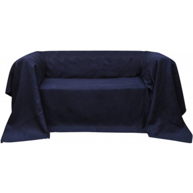 vidaXL Micro-suede Couch Slipcover Navy Blue 140 x 210 cm