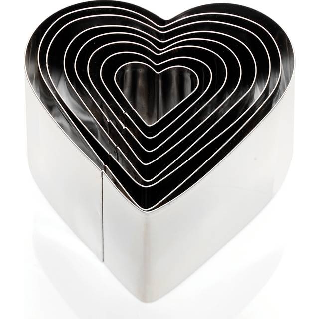 Eddingtons 8 piece deep heart shaped cookie cutter set biscuits assorted sizes