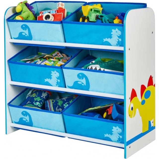Hello Home Kids Bedroom Toy Storage Unit with 6 Fabric Storage Boxes - Dinosaur