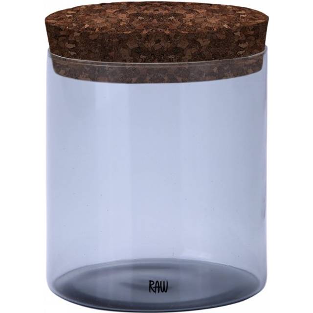 Aida Raw glass jar smoke with wooden lid small
