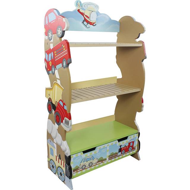 Childrens Transportation Kids Wooden Bookcase Book Shelf W-10040A - Fantasy Fields