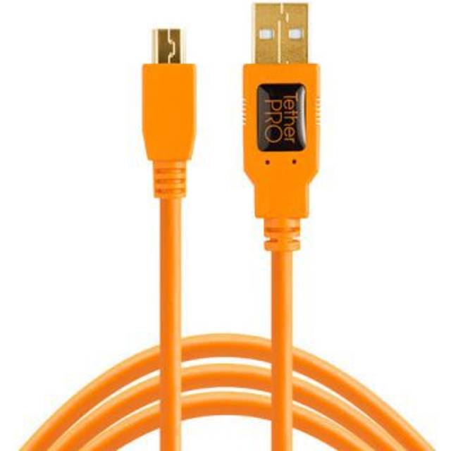 TetherTools TetherPro USB 2.0 Male to Mini-B 5 pin 15 foot Hi-Visibility Orange