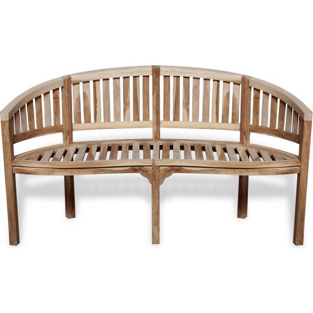 vidaXL Banana Bench 151 cm Solid Teak Wood - Brown