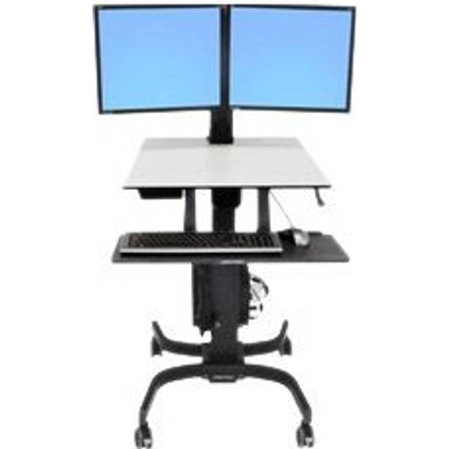 Ergotron WorkFit-C Dual Sit-Stand Black Grey Flat panel Multimedia cart