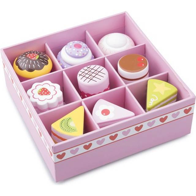 10626 Wooden Pastry Assortment in Gift Box Pretend Play Kids Cooking Simulation Educational Perception Toy for Preschool Age Toddlers Boys Girls,