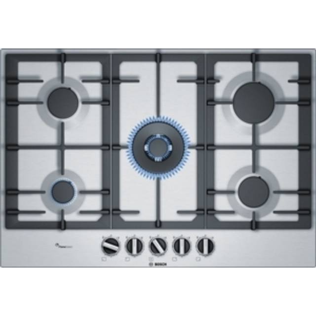 Bosch Series 6 PCQ7A5B90 75cm FlameSelect Gas Hob, Stainless Steel