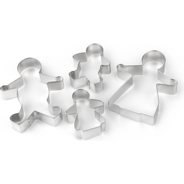 Gingerbread Family Cutters Set Of 4, Chrome