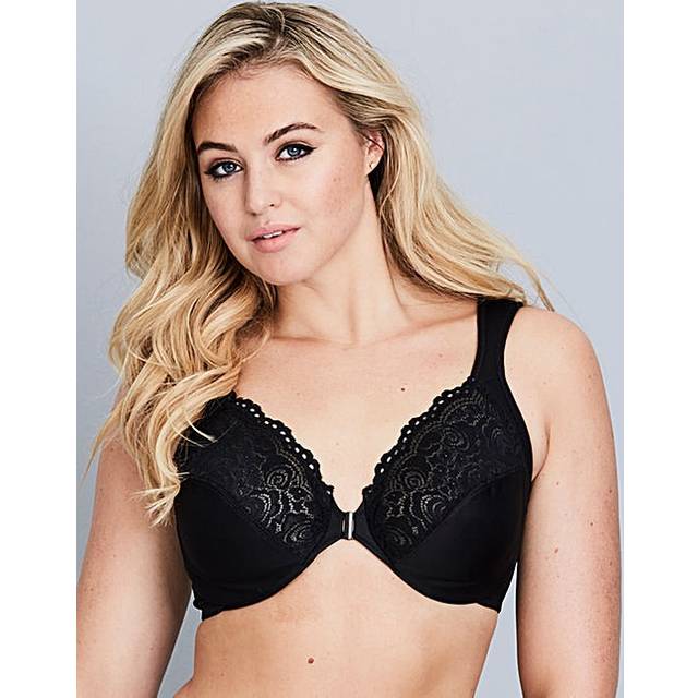 Glamorise Full Figure Plus Size Wonderwire Front Close Bra - Black