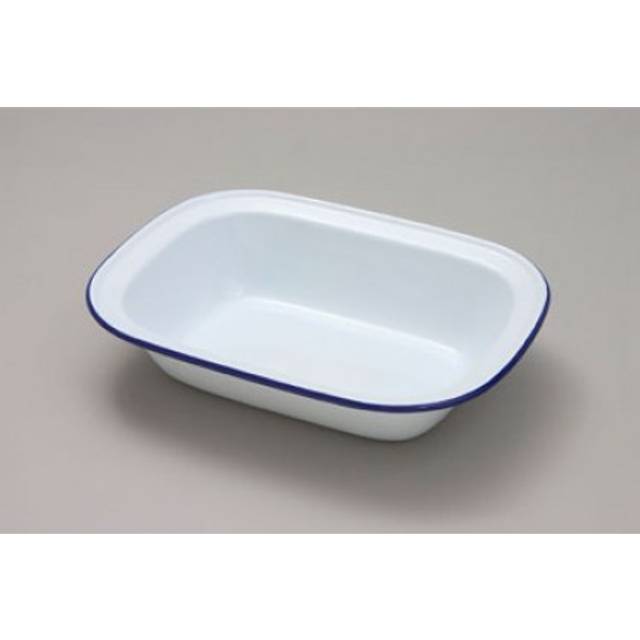 22cm Oblong Enamel Pie Dish - Falcon White x -  oblong pie dish falcon enamel 22cm white x
