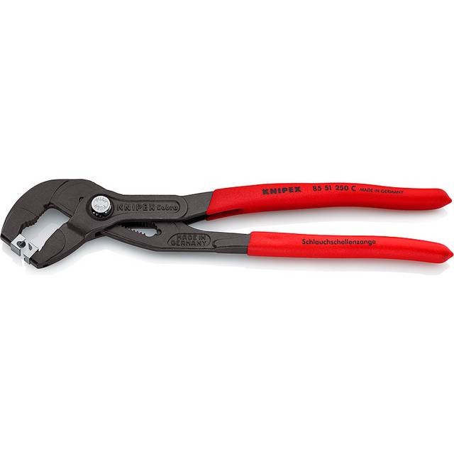 Schlauchschellenzange Gesamt-L.250mm, Kopf grau atram.Ku.-Überzug KNIPEX