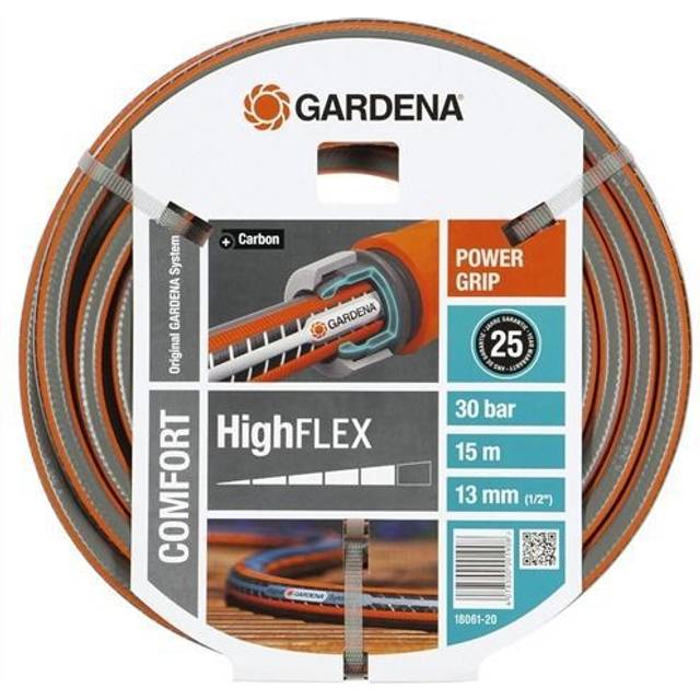 "Gardena Comfort High Flex tube 13 mm (1/2""), 15 m: garden hose with power-grip profile 30 bar burst pressure, dimensionally stable, UV-resistant"