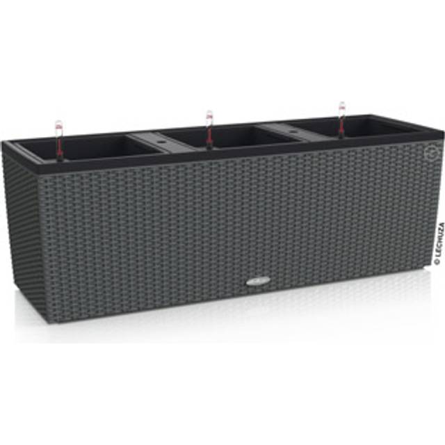 LECHUZA "TRIO Cottage 40" planteringskruka med bevattningssystem, svart, 130 x 42 x 44 cm