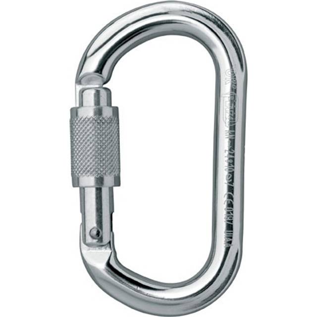 Oval carabiner for pulleys and screw locks Petzl OK - Gris