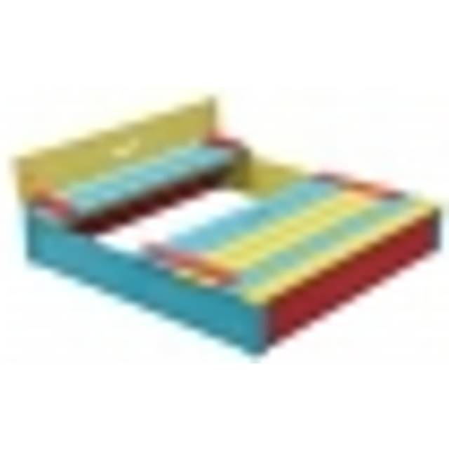120Cm x 25Cm Wood Square Sandbox with Cover - Blue;Red;Yellow;Green (25cm H X 120cm W X 120cm L)