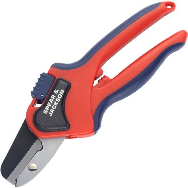Spear & Jackson Razorsharp - Medium Carbon Steel SK5 Anvil Secateurs - Red/Navy