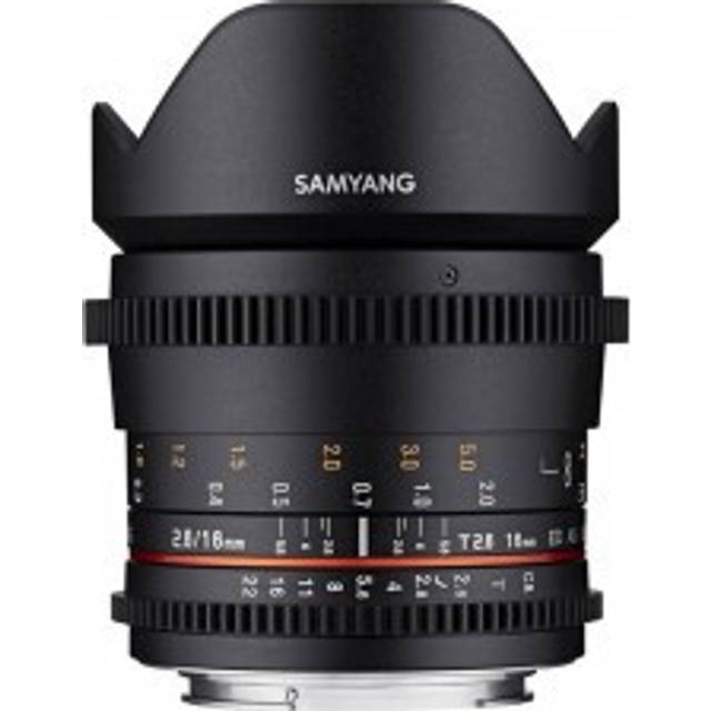 Samyang MF 16mm T2.6 Video DSLR Sony E - manual video lens with 16mm fixed focal length for full-frame or APS-C cameras with Sony E mount, ideal fo...