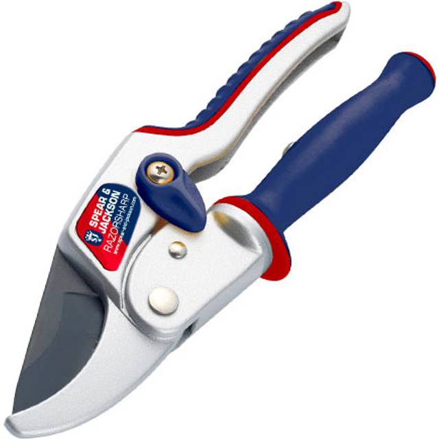 Spear & Jackson 6458RS Razorsharp Ratchet Twist Anvil Secateurs, Blue