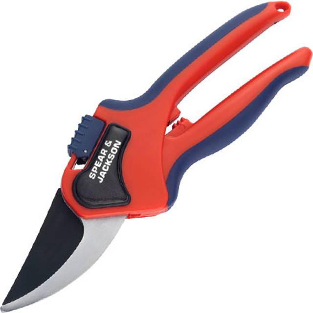 Spear & Jackson Razorsharp Advantage - Large Carbon Steel Bypass Secateur - Red