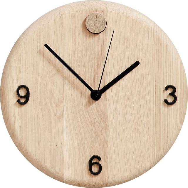 Andersen Furniture - Wood Time Wall Clock Ø22cm - eiche weiß/Zahlen (3,6,9) austauschbar/Zahlen in grün, orange und schwarz - white oak (2.0 x &#8960;22.0cm)