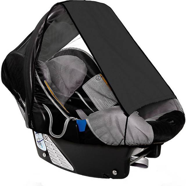 Sunnybaby 11286 – Universellt solskydd för babystol, soltak med insektsskydd | UV-skydd UPF 50+ | mångsidig justerbar | med gylf – färg: svart | Kvalitet: Tillverkad i Tyskland