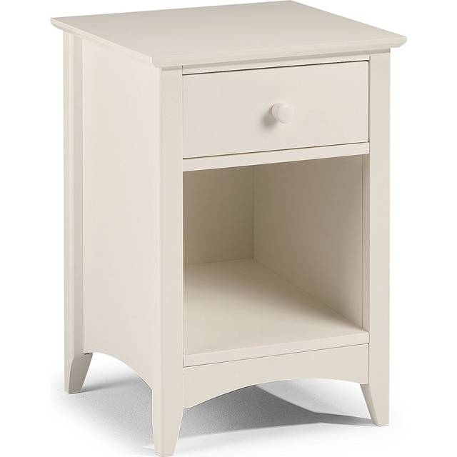 Julian Bowen Cameo Single Drawer Stone White Bedside Table