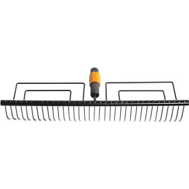 Fiskars gräskratta med 35 pinnar, Verktygshuvud, Bredd: 57 cm, Pinnar av härdat stål, Svart, QuikFit, 1000656