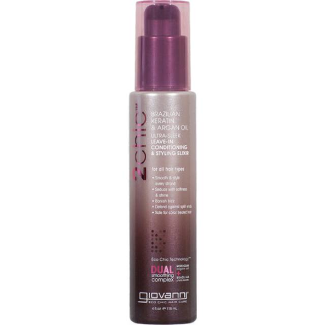 Giovanni 2chic Ultra-Sleek Leave-In Conditioning and Styling Elixir with Brazilian Keratin and Argan Oil 4 fl oz