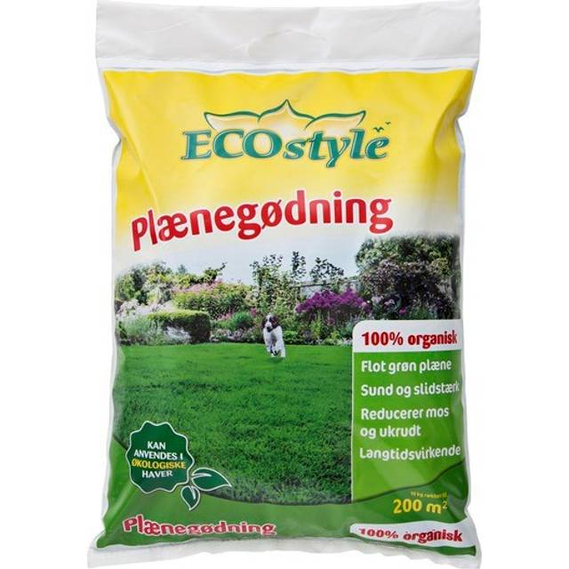 Ecostyle Plænegødning 10kg 200m² - Gødning af græsplæne - Havekrogen.dk