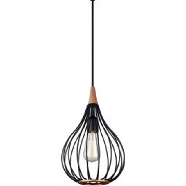 Halo Design Drops pendel, Ø23 cm, E27, sort/mørkt træ