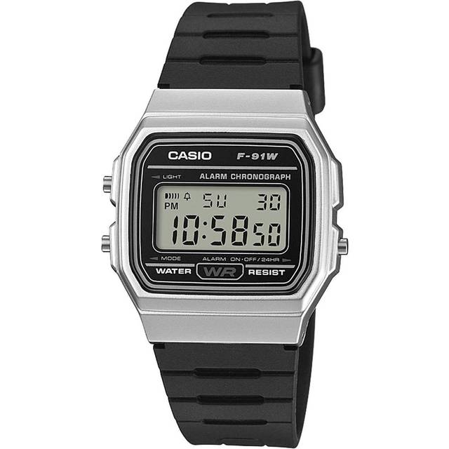 Casio Vintage F-91WM-7AEF Digital Alarm Black Resin Strap Watch - W1720
