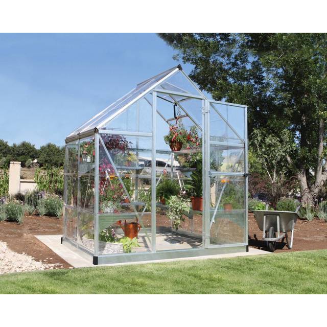 6 x 4 Palram - Canopia Harmony Greenhouse - Aluminium Frame in Silver with Clear Polycarbonate Glazing