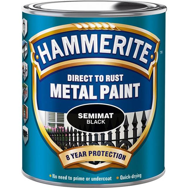 Hammerite Hammarlack slät halvmatt svart svart, 750 ml