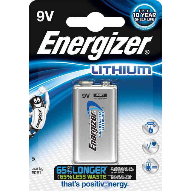 Energizer Ultimate Lithium 9V PP3 6LR61 Battery | 1 Pack