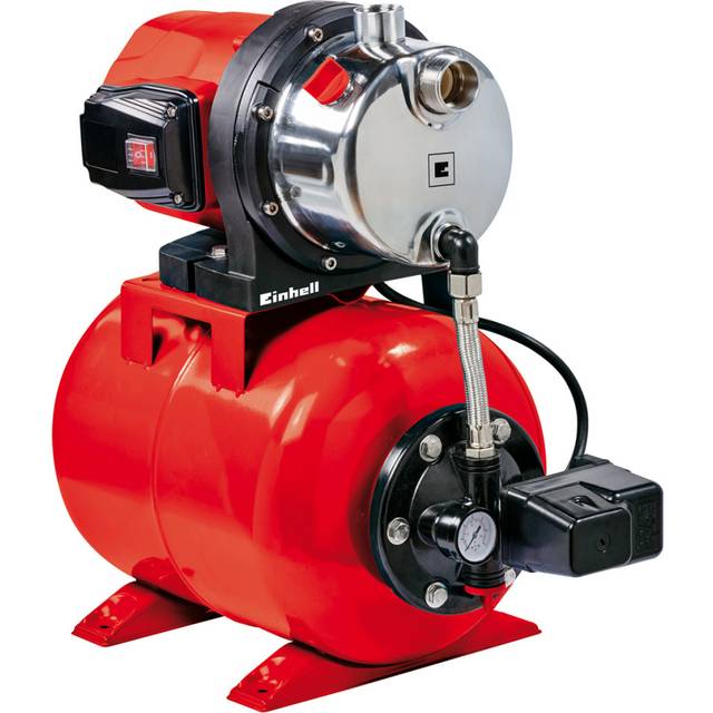 Einhell Hauswasserwerk GC-WW 1046 N (1050 W, 4600 L/h max. flow rate, max. delivery pressure 4.8 bar, pressure switch, pressure gauge, 20 L tank),