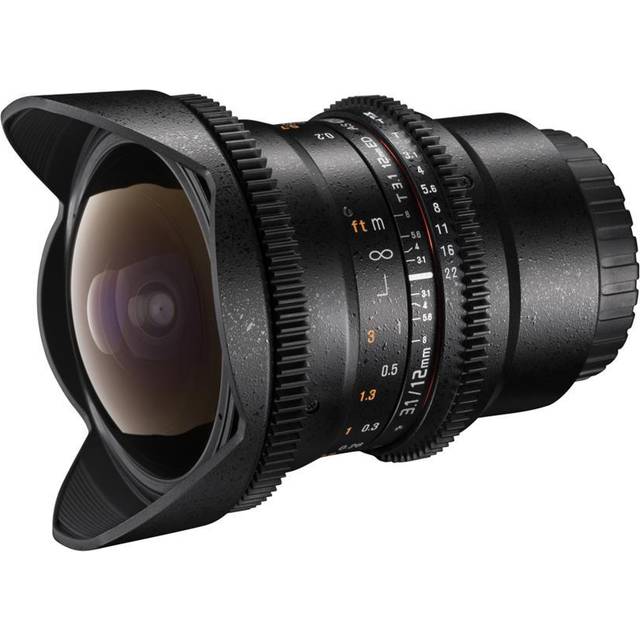 Walimex Pro 12mm 1:3.1 Fish-Eye VCSC for Canon EF lens bayonet black (manual focus, calculated for full-frame sensor, stepless aperture adjustment,...