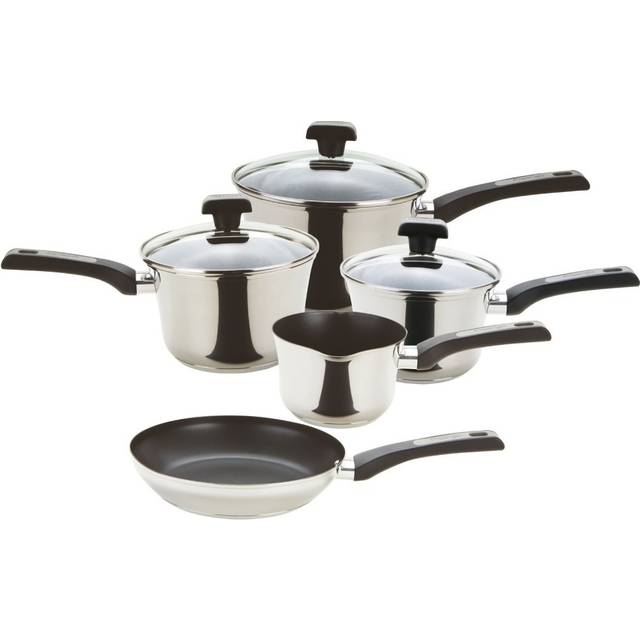 Prestige:Universal Non-Stick Stainless Steel Saucepan & Frying Pan Set - 5 Piece