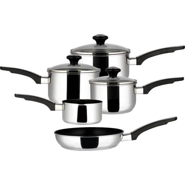 Prestige:Everyday: Saucepan & Frying Pan Stainless Steel Pan Set - 5 Pieces