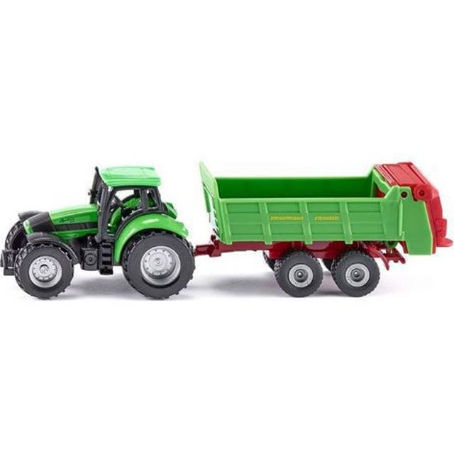 Siku 1673 Deutz Traktor mit Strautmann Universalstreuer grün (Blister)