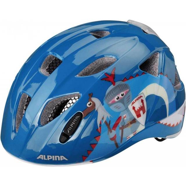 ALPINA XIMO FLASH – upplyst, reflekterande, lätt och justerbar LED-cykelhjälm för barn, grön dino gloss, 49–54 cm