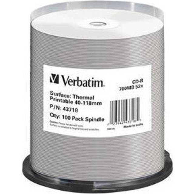 Verbatim CD-R Thermal Printable No ID Brand 700 MB 52x 100 pc(s)