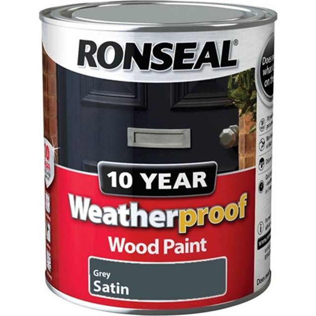Ronseal 10 Year Weatherproof Exterior Wood Paint 750ml - SATIN Grey