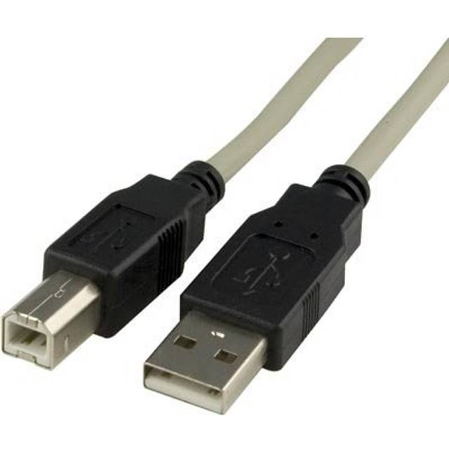 USB-2 kabel A-B 2,0 Meter Grå/Svart