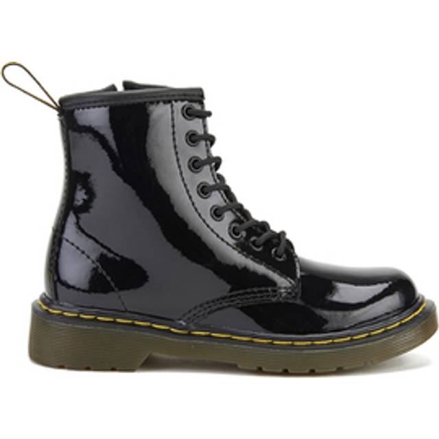 Dr. Martens Big Kids Black 1460 Patent Leather Lace Up Boots - Black Patent Lamper - 11