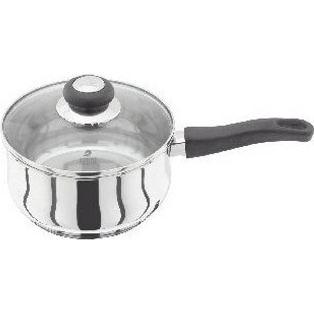 Judge Vista Stainless Steel Non-Stick Large Saucepan 20cm 2.1L, Shatterproof Vented Glass Lid, Induction Ready, Oven Safe, 25 Year Guarantee