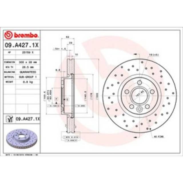 Bromsskiva BREMBO XTRA LINE 09A4271X